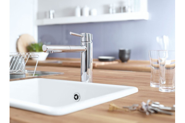 Смеситель для кухонной мойки Grohe Concetto с выдвижным изливом, однорычажный, матовый
