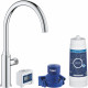 Кран Grohe Blue Pure 30387000 для кухонной мойки, хром, двухвентильный, длина излива 22.4 см