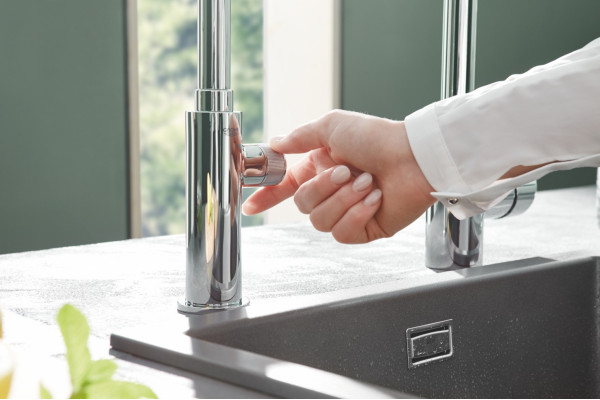 Кран Grohe Blue Pure 30387000 для кухонной мойки, хром, двухвентильный, длина излива 22.4 см