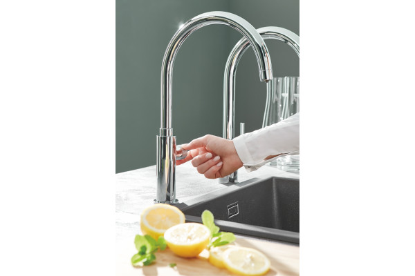 Кран Grohe Blue Pure 30387000 для кухонной мойки, хром, двухвентильный, длина излива 22.4 см