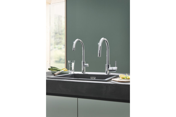 Кран Grohe Blue Pure 30387000 для кухонной мойки, хром, двухвентильный, длина излива 22.4 см