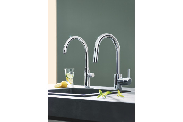 Кран Grohe Blue Pure 30387000 для кухонной мойки, хром, двухвентильный, длина излива 22.4 см