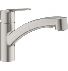 Смеситель Grohe Start 2021 30531DC1 для кухонной мойки, суперсталь, однорычажный, высота излива 13.9 см