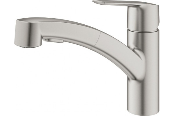 Смеситель Grohe Start 2021 30531DC1 для кухонной мойки, суперсталь, однорычажный, высота излива 13.9 см