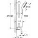 Душевой гарнитур Grohe Vitalio Comfort 100 26398000 хром штанга 66.5 см, шланг пластиковый 175 см