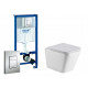 Комплект 3 в 1 инсталляция Grohe Rapid SL + унитаз WeltWasser Gelbach 004 GL-WT + кнопка хром в современном стиле