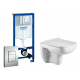 Комплект 3 в 1 инсталляция Grohe Rapid SL + унитаз WeltWasser Kehlbach 004 GL-WT + кнопка хром в современном стиле