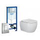 Комплект 3 в 1 инсталляция Grohe Rapid SL + Унитаз подвесной Ceramica Nova Play + кнопка хром в современном стиле