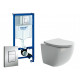Комплект 3 в 1 инсталляция Grohe Rapid SL +  Унитаз подвесной Ceramica Nova Forma + кнопка хром в современном стиле