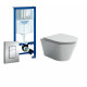 Комплект 3 в 1 инсталляция Grohe Rapid SL + Унитаз подвесной Ceramica Nova Forma + кнопка хром в современном стиле