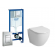 Комплект 3 в 1 инсталляция Grohe Rapid SL + Унитаз подвесной Grossman GR-4455S + кнопка хром в современном стиле