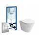 Комплект 3 в 1 инсталляция Grohe Rapid SL + Унитаз подвесной Grossman GR-4477S + кнопка хром в современном стиле