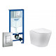 Комплект 3 в 1 инсталляция Grohe Rapid SL + Унитаз подвесной Vincea Piatti + кнопка хром в современном стиле
