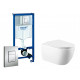 Комплект 3 в 1 инсталляция Grohe Rapid SL + Унитаз подвесной Vincea Evo + кнопка хром в современном стиле