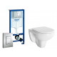 Комплект 3 в 1 инсталляция Grohe Rapid SL + Унитаз подвесной Berges Wasserhaus Gamma + кнопка хром в современном стиле