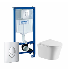Комплект 3 в 1 инсталляция Grohe Rapid SL + унитаз Cerutti Spa Adige Aria CT7837 + кнопка Skate Air в современном стиле
