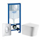 Комплект 3 в 1 инсталляция Grohe Rapid SL +Подвесной унитаз Cerutti Spa Marmolada aria CT7778 + кнопка Skate Air в современном стиле