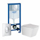 Комплект 3 в 1 инсталляция Grohe Rapid SL + Унитаз подвесной Ceramica Nova Metric Rimless CN3007 + кнопка Skate Air в современном стиле