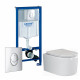 Комплект 3 в 1 инсталляция Grohe Rapid SL + Унитаз подвесной Ceramica Nova Moments CN3003 + кнопка Skate Air в современном стиле