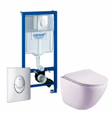Комплект 3 в 1 инсталляция Grohe Rapid SL + Унитаз подвесной Esbano Lotus ESUPLOTUW + кнопка Skate Air в современном стиле