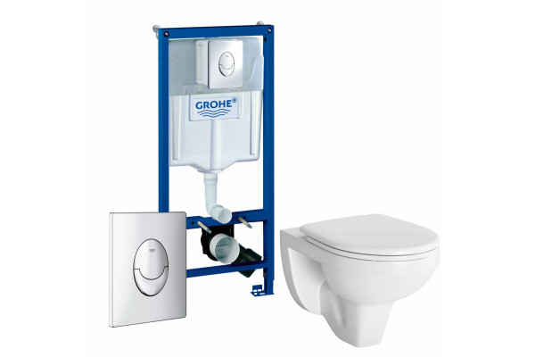 Комплект 3 в 1 инсталляция Grohe Rapid SL + Унитаз подвесной Berges Wasserhaus Gamma 081105 + кнопка Skate Air в современном стиле