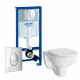 Комплект 3 в 1 инсталляция Grohe Rapid SL + Унитаз подвесной Berges Wasserhaus Gamma 081105 + кнопка Skate Air в современном стиле