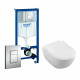 Комплект 3 в 1 инсталляция Grohe Rapid SL + Унитаз подвесной Villeroy & Boch Subway 2.0 5614R201 + кнопка хром в современном стиле