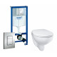 Комплект 3 в 1 инсталляция Grohe Rapid SL + Унитаз подвесной Grohe Bau Ceramic 39351000 + кнопка хром в современном стиле