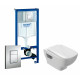 Комплект 3 в 1 инсталляция Grohe Rapid SL + Унитаз подвесной Jacob Delafon Struktura EDE102-00 + кнопка хром в современном стиле