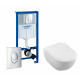 Комплект 3 в 1 инсталляция Grohe Rapid SL + Унитаз подвесной Villeroy & Boch Subway 2.0 5614R201 + кнопка Skate Air в современном стиле