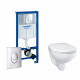 Комплект 3 в 1 инсталляция Grohe Rapid SL + Унитаз подвесной Grohe Bau Ceramic 39351000 + кнопка Skate Air в современном стиле