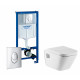 Комплект 3 в 1 инсталляция Grohe Rapid SL + Унитаз подвесной Roca Gap + кнопка Skate Air в современном стиле