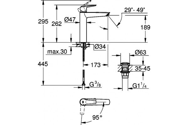 Смеситель для раковины Grohe Start 24165003 однорычажный, хром