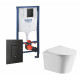 Комплект 3 в 1 инсталляция Grohe Rapid SL + Унитаз подвесной Cerutti Spa Adige Aria CT7837 + кнопка черная в современном стиле