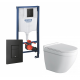 Комплект 3 в 1 инсталляция Grohe Rapid SL + Унитаз подвесной Owl 1975 Cirkel-H + кнопка черная в современном стиле