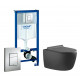 Комплект 3 в 1 инсталляция Grohe Rapid SL + Унитаз подвесной Aquanet Cetus-GW 287009 + кнопка хром в современном стиле