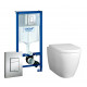 Комплект 3 в 1 инсталляция Grohe Rapid SL + Унитаз подвесной BelBagno Marino + кнопка хром в современном стиле