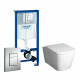 Комплект 3 в 1 инсталляция Grohe Rapid SL + Унитаз подвесной BelBagno Albano BB120CHR + кнопка хром в стиле hi-tech