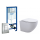 Комплект 3 в 1 инсталляция Grohe Rapid SL + Унитаз подвесной SinteSi EVI + кнопка хром в современном стиле