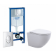 Комплект 3 в 1 инсталляция Grohe Rapid SL + Унитаз подвесной SinteSi EVI  + кнопка Skate Air в современном стиле