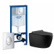 Комплект 3 в 1 инсталляция Grohe Rapid SL + Унитаз подвесной Aquanet Cetus 287008 + кнопка хром в современном стиле