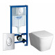 Комплект 3 в 1 инсталляция Grohe Rapid SL + Унитаз подвесной BelBagno Albano BB120CHR + кнопка хром в стиле hi-tech