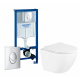 Комплект 3 в 1 инсталляция Grohe Rapid SL + Унитаз подвесной BelBagno Uno + кнопка Skate Air в современном стиле