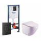 Комплект 3 в 1 инсталляция Grohe Rapid SL + Унитаз подвесной Esbano Lotus ESUPLOTUW + черная кнопка в современном стиле