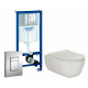 Комплект 3 в 1 инсталляция Grohe Rapid SL + Унитаз подвесной Berges Wasserhaus Ego XL 082118 + кнопка хром в современном стиле