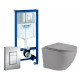 Комплект 3 в 1 инсталляция Grohe Rapid SL + Унитаз подвесной Weltwasser WW Merzbach 004MT-GR + кнопка хром в современном стиле