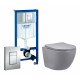 Комплект 3 в 1 инсталляция Grohe Rapid SL + Унитаз подвесной Vincea Globo VT1-14SMG + кнопка хром в современном стиле
