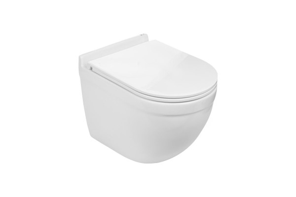 Комплект 3 в 1 инсталляция Grohe Rapid SL + Подвесной унитаз WeltWasser Heimbach 004 GL-WT + кнопка хром в современном стиле