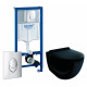 Комплект 3 в 1 инсталляция Grohe Rapid SL + Унитаз подвесной Esbano Garcia ESUPGARCB + кнопка хром в современном стиле