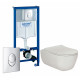Комплект 3 в 1 инсталляция Grohe Rapid SL + Унитаз подвесной Berges Wasserhaus Ego XL 082118 + кнопка хром в современном стиле